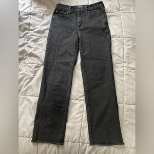 J Crew Factory Raw Hem Petite Stovepipe Black Jeans